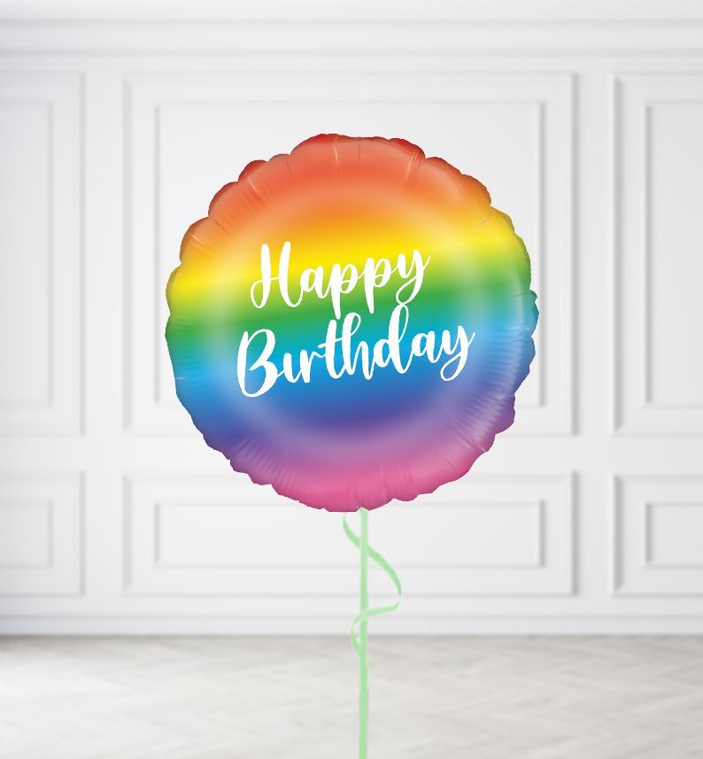 Happy Birthday Rainbow Words Balloons, Build a Helium Filled Bunch: No Extras, Add a C: No Extras