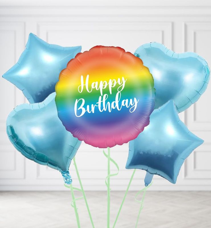 Happy Birthday Rainbow Words Balloons