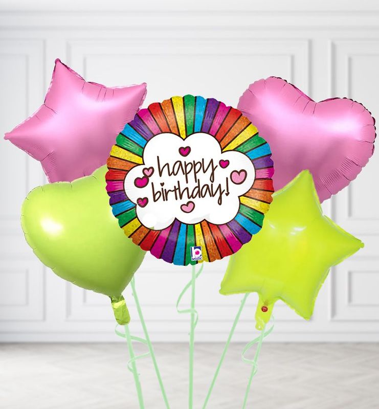 Retro Happy Birthday Rainbow Balloons Retro Happy Birthday Rainbow Balloons