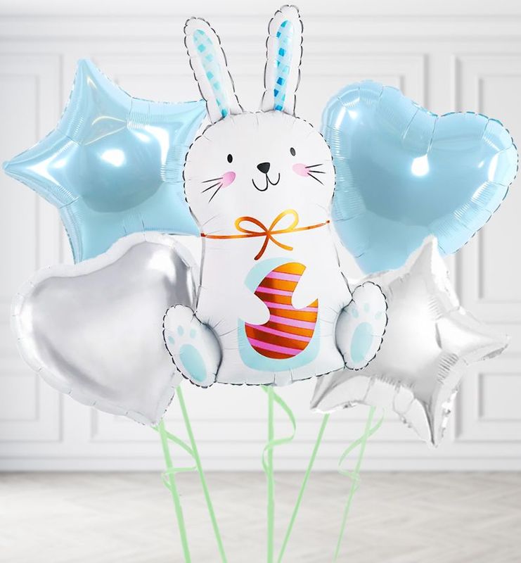 Easter Bunny with Egg Balloons