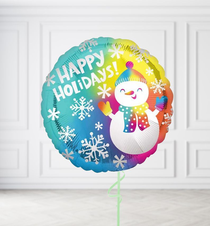 Happy Holidays Snowman Balloons