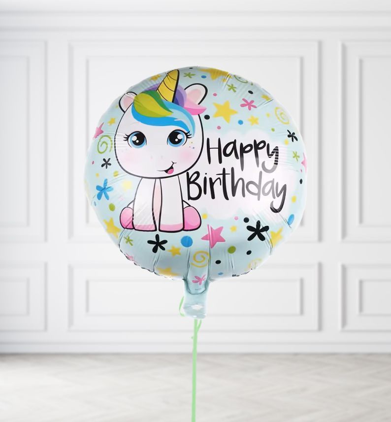 Happy Birthday Unicorn Balloons, Build a Helium Filled Bunch: No Extras, Build a Bouquet: No Extras