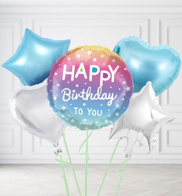 Pastel Happy Birthday Balloons