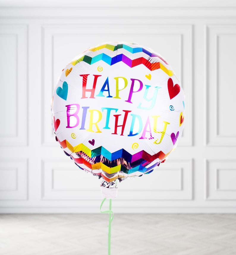 Happy Birthday Zig Zag Balloons, Build a Helium Filled Bunch: No Extras, Build a Bouquet: No Extras