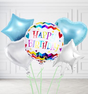 Happy Birthday Zig Zag Balloons