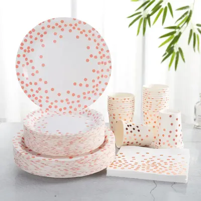 Rose Gold Dots Party Set Rose Gold Dots Party Set