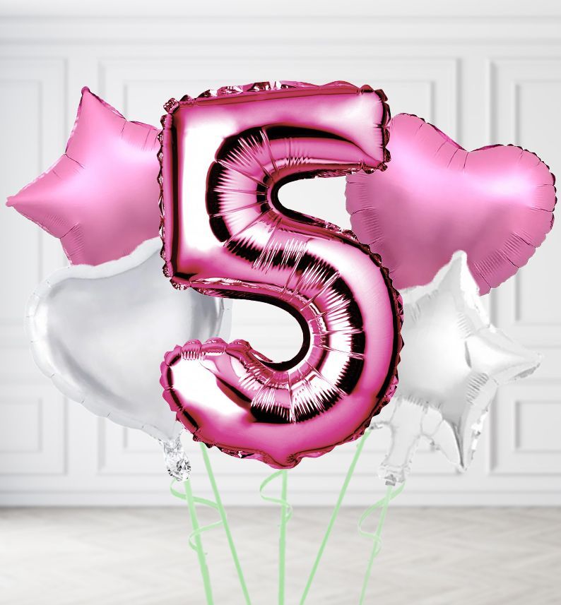 Pink Number Balloons