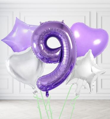 Purple Number Balloons