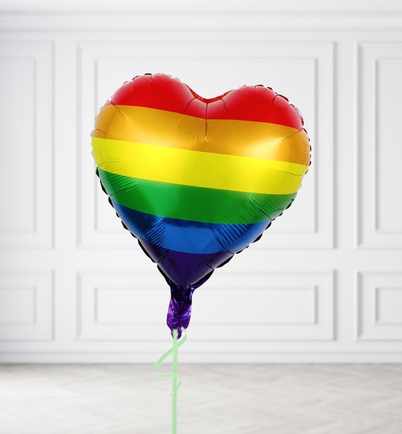Rainbow Heart Balloons
