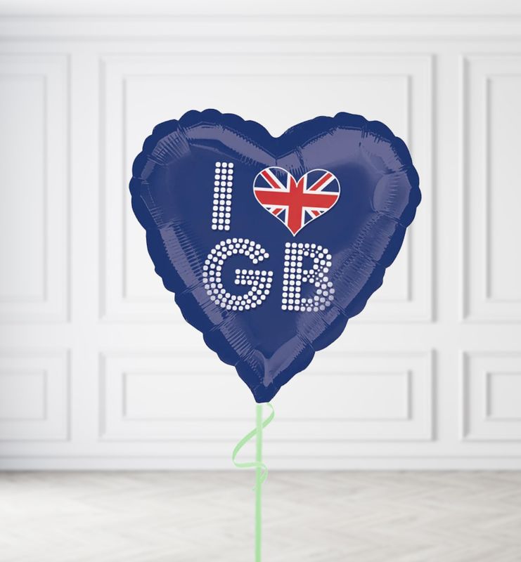 I Love GB Flag Balloons