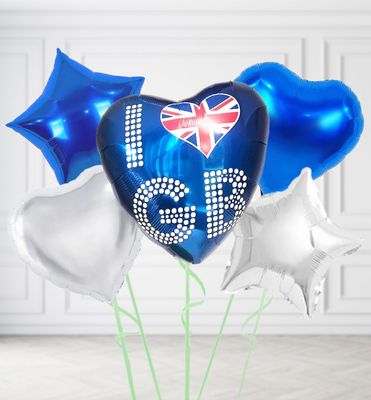 I Love GB Flag Balloons