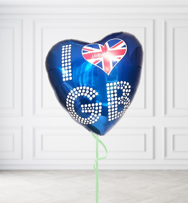 I Love GB Flag Balloons I Love GB Flag Balloons, Build a Helium Filled Bunch: No Extras, Build a Bouquet: No Extras
