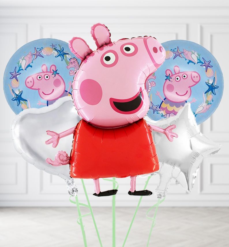 Peppa Pig Collection Balloons, Colour Theme: Silver