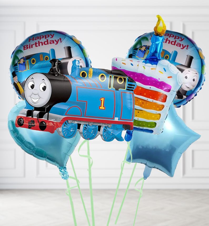 Thomas the Tank Birthday Cake Collection Balloons, Colour Theme: Blue