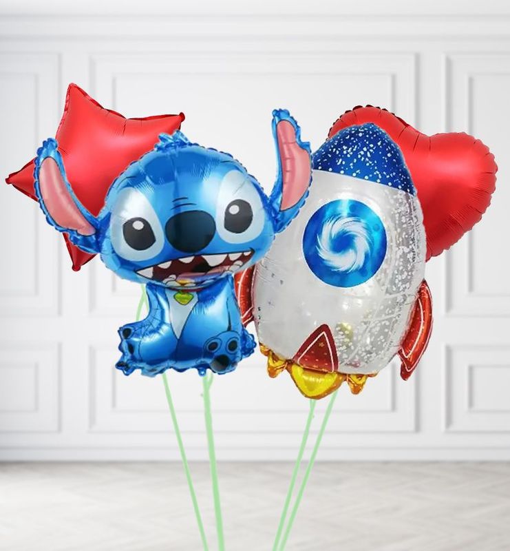 Stitch and Rocket Duo Balloons