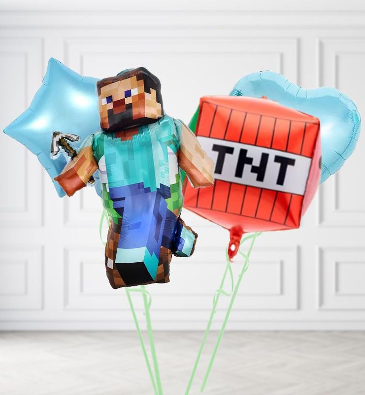 Minecraft Steve & TNT Duo Balloons