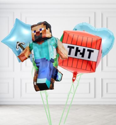 Minecraft Steve & TNT Duo Balloons