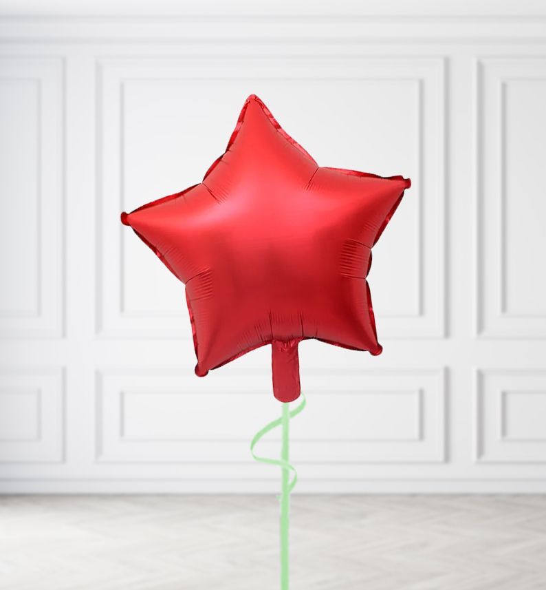 Matte Red Star Balloon Bunches, Build a Helium Filled Bunch: Single Balloon