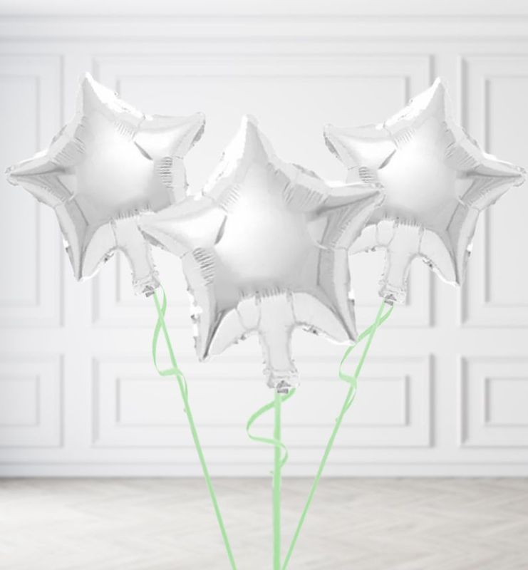 Silver Star Balloon Bunches