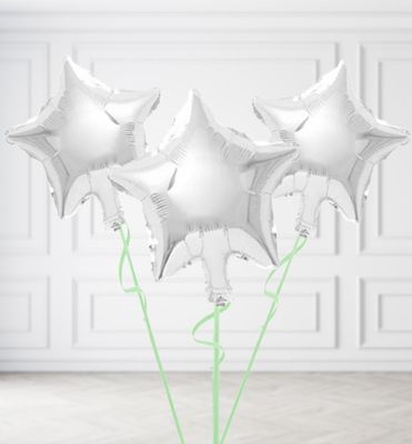 Silver Star Balloon Bunches