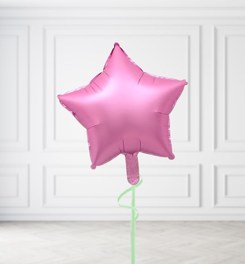Pink Star Balloon Bunches, Build a Helium Filled Bunch: Single Balloon