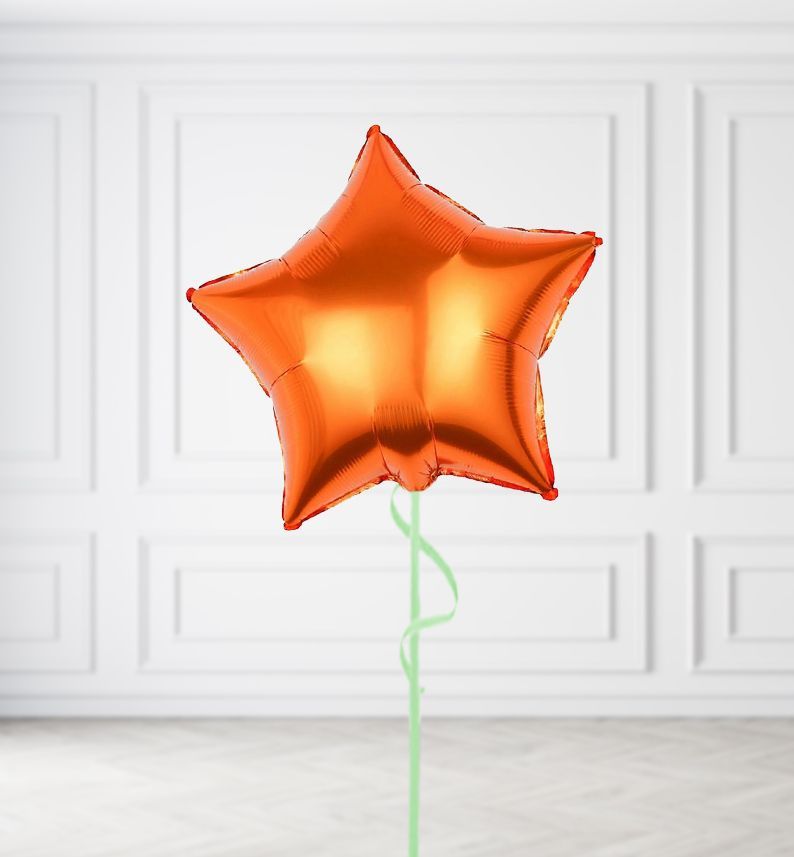 Orange Star Balloon Bunches, Build a Helium Filled Bunch: Single Balloon