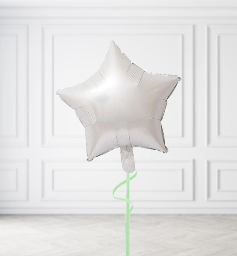 Grey Star Balloon Bunches, Build a Helium Filled Bunch: Single Balloon