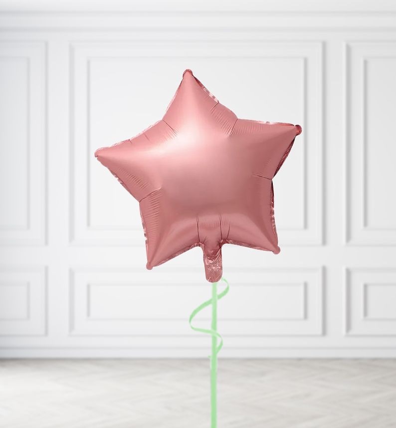 Rose Gold Star Balloon Bunches, Build a Helium Filled Bunch: Single Balloon