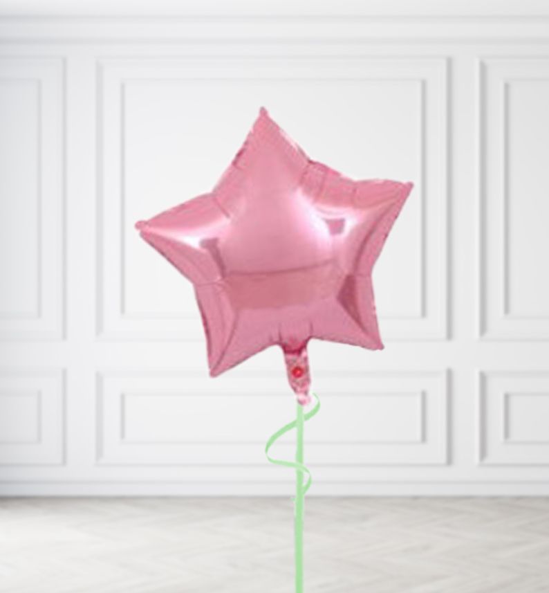 Baby Pink Star Balloon Bunches, Build a Helium Filled Bunch: Single Balloon