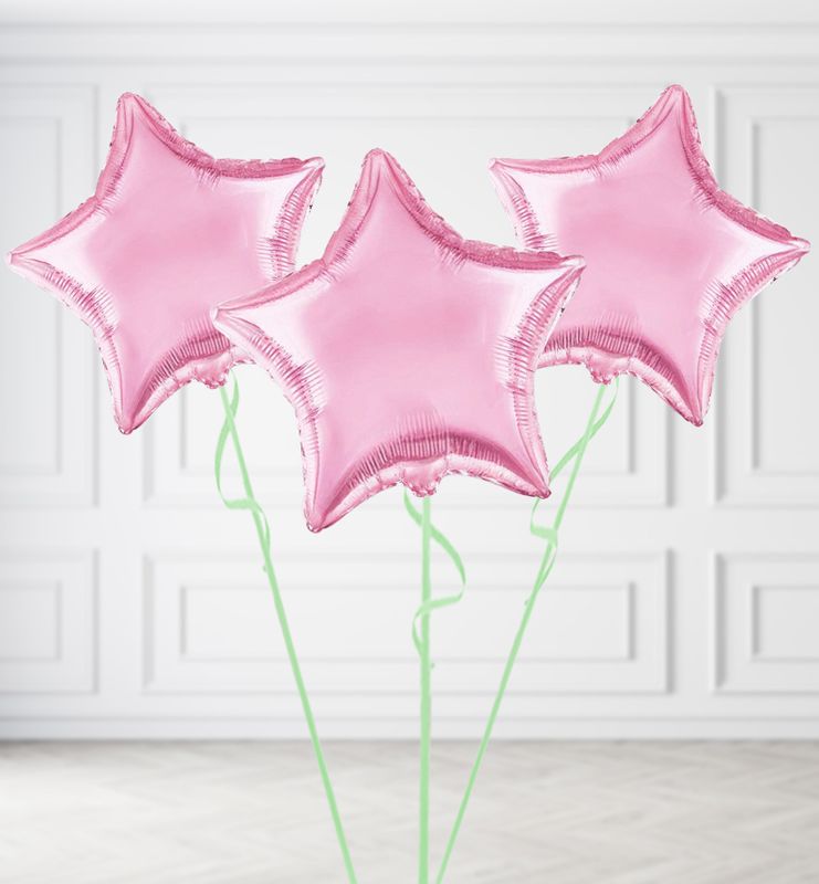 Baby Pink Star Balloon Bunches Baby Pink Star Balloon Bunches