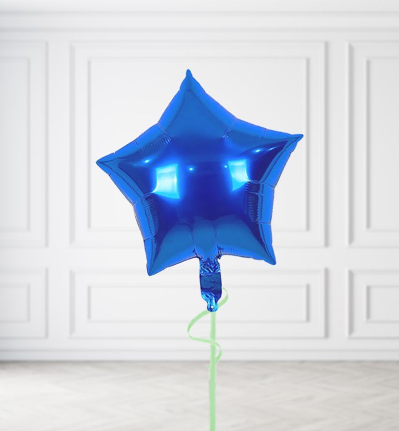 Royal Blue Star Balloon Bunches, Build a Helium Filled Bunch: Single Balloon