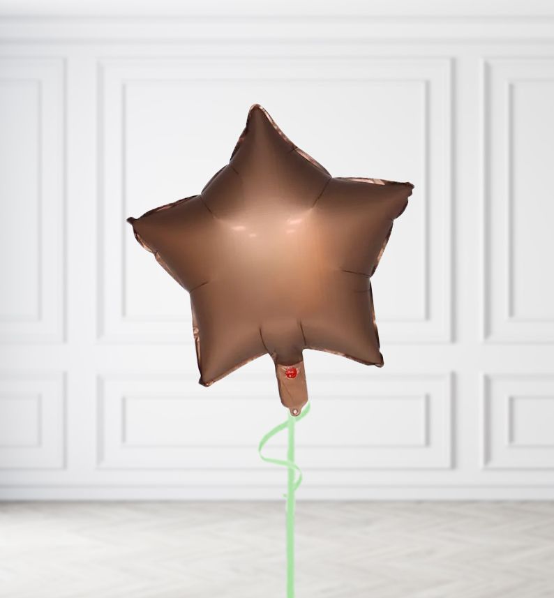 Brown Star Balloon Bunches, Build a Helium Filled Bunch: Single Balloon