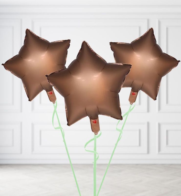 Brown Star Balloon Bunches