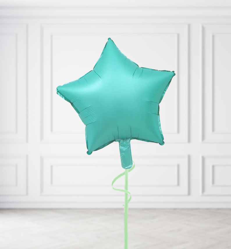 Teal Star Balloon Bunches, Build a Helium Filled Bunch: Single Balloon