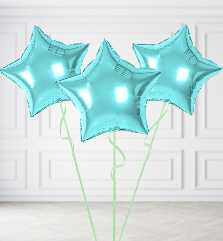 Teal Star Balloon Bunches Teal Star Balloon Bunches