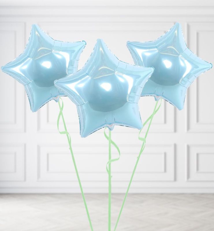 Baby Blue Star Balloon Bunches