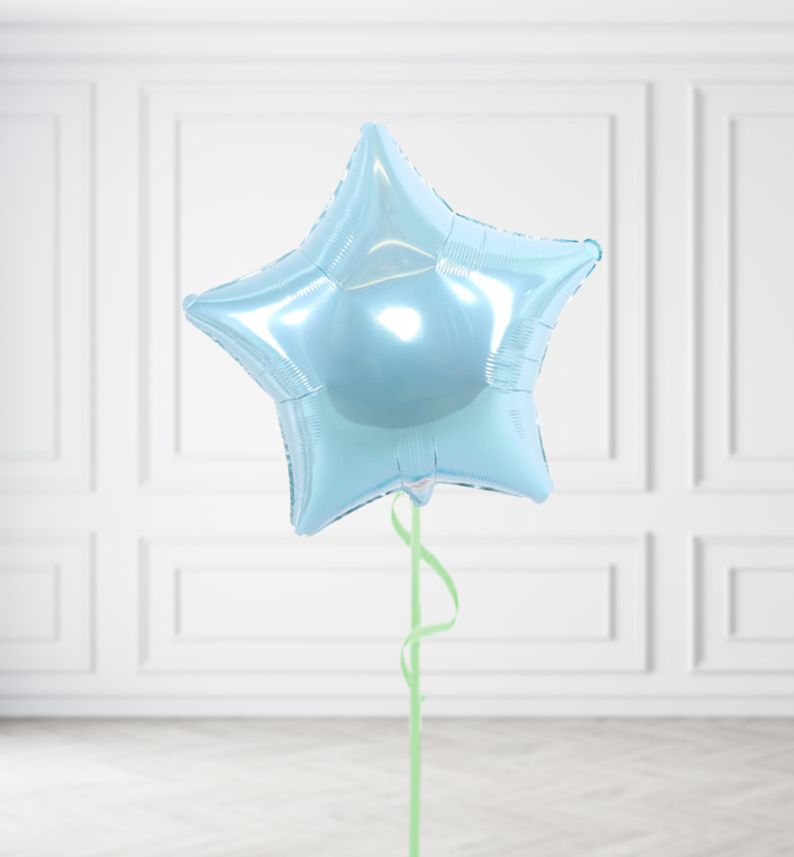 Baby Blue Star Balloon Bunches, Build a Helium Filled Bunch: Single Balloon