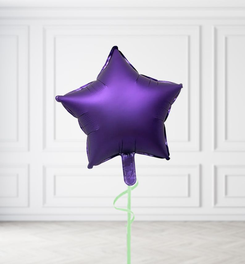 Purple Star Balloon Bunches, Build a Helium Filled Bunch: Single Balloon