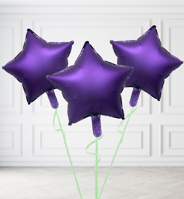 Purple Star Balloon Bunches
