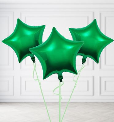 Bottle Green Star Balloon Bunches