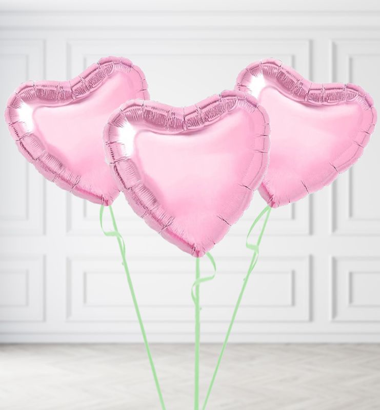 Baby Pink Heart Balloon Bunches Baby Pink Heart Balloon Bunches