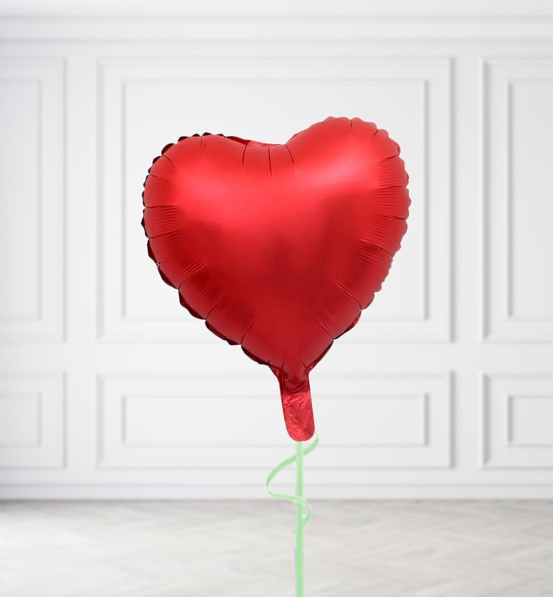 Matte Red Heart Balloon Bunches, Build a Helium Filled Bunch: Single Balloon