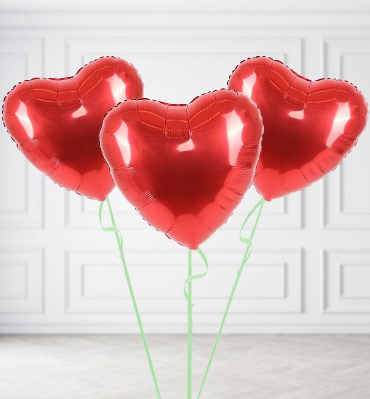 Red Heart Balloon Bunches