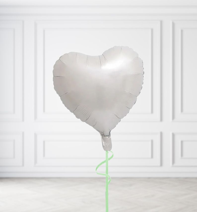 Grey Heart Balloon Bunches, Build a Helium Filled Bunch: Single Balloon