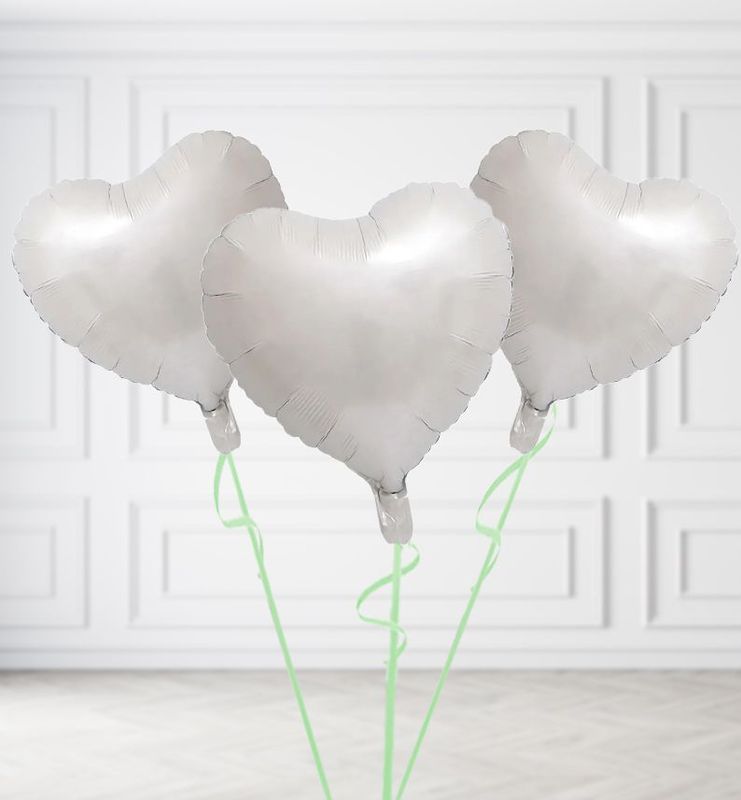 Grey Heart Balloon Bunches