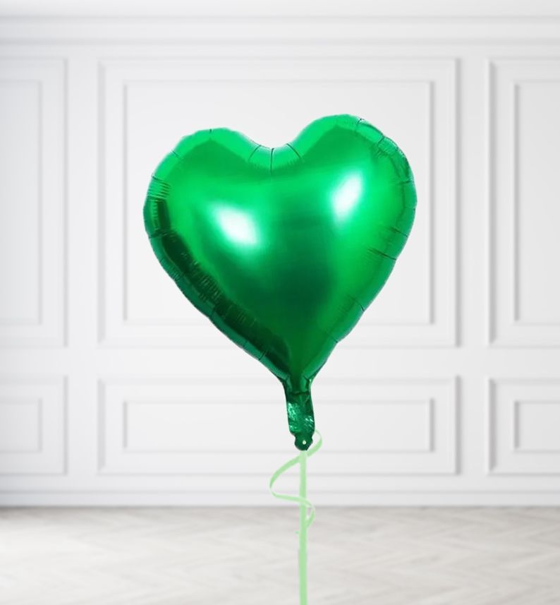Bottle Green Balloon Bunches, Build a Helium Filled Bunch: Single Balloon