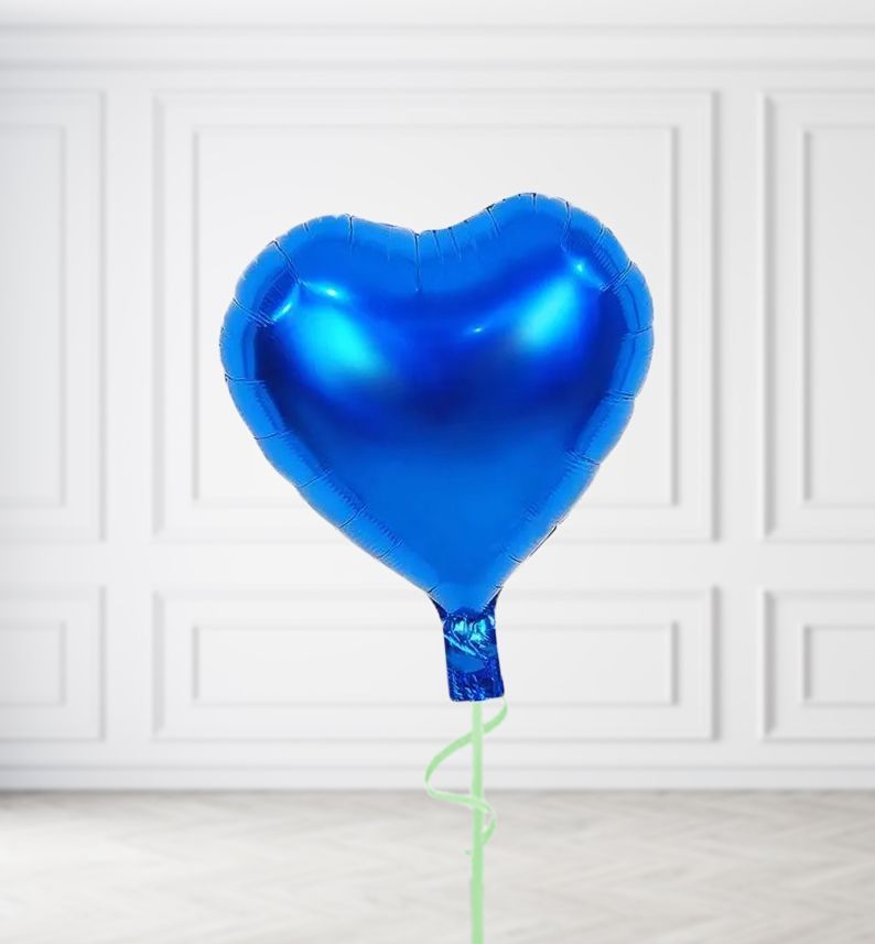 Royal Blue Heart Balloon Bunches, Build a Helium Filled Bunch: Single Balloon