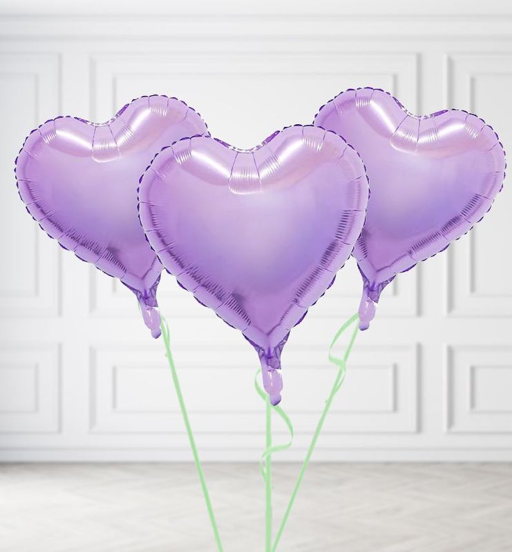Lilac Heart Balloon Bunches Lilac Heart Balloon Bunches