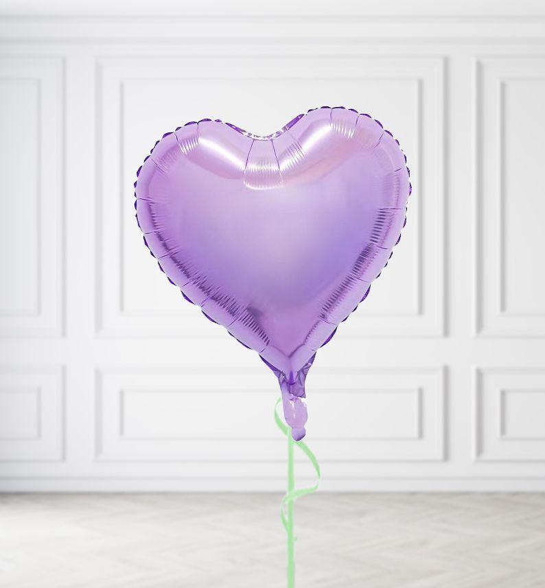 Lilac Heart Balloon Bunches, Build a Helium Filled Bunch: Single Balloon