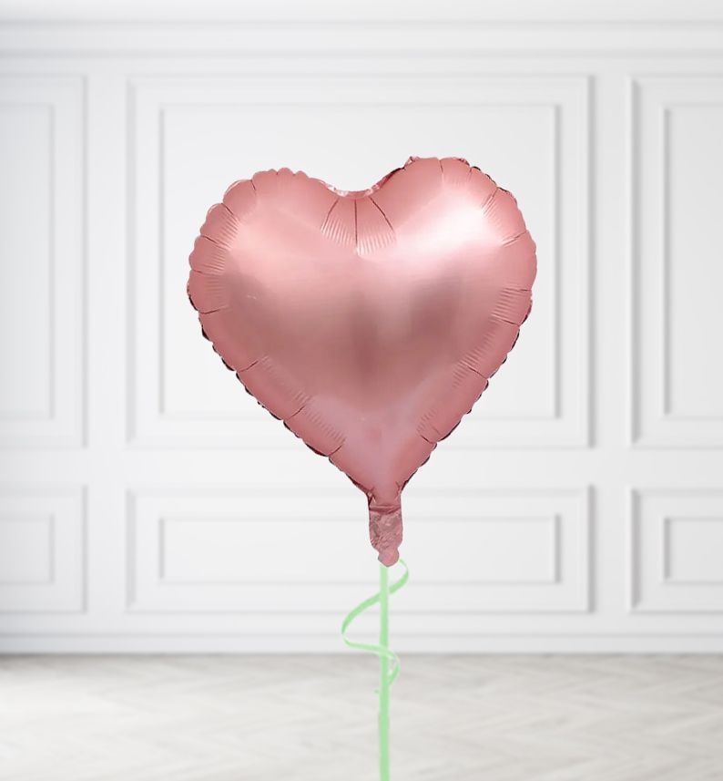 Rose Gold Heart Balloon Bunches, Build a Helium Filled Bunch: Single Balloon